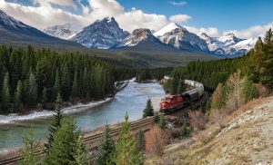 Train in the Valley of Banff Canada